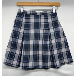 Becky Thatcher Elder wear Girls Gray Tartan Uniform Skirt - Size 7.5
